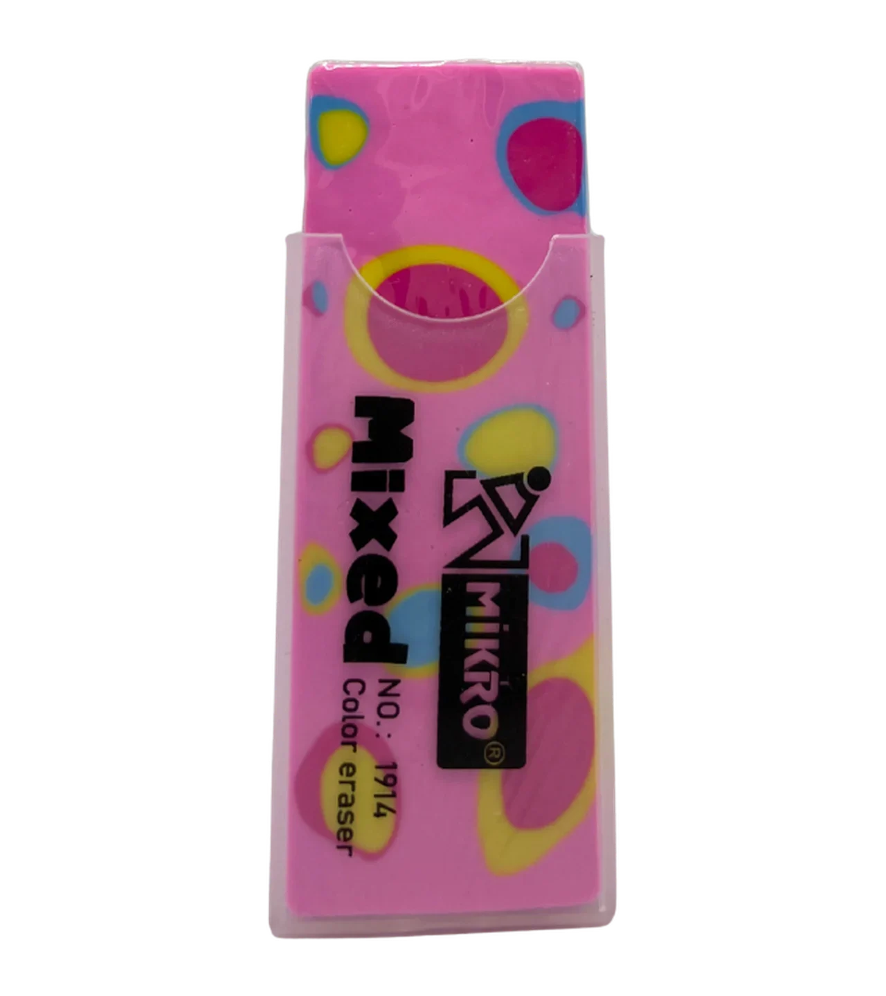Mikro Mixed Desenli Silgi — Pembe Halkalı — fotoğraf 1