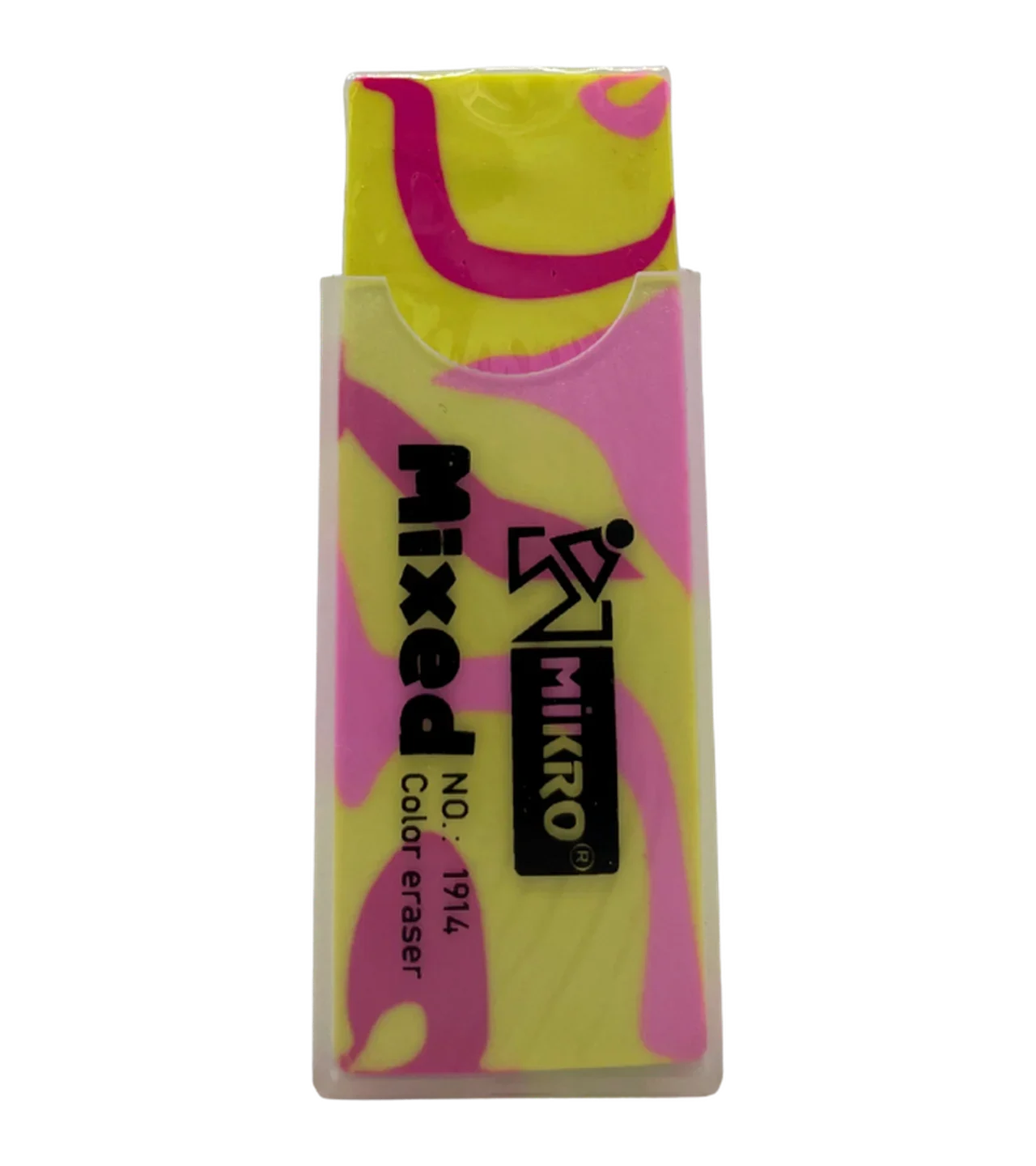 Mikro Mixed Desenli Silgi — Sarı / Pembe — fotoğraf 1